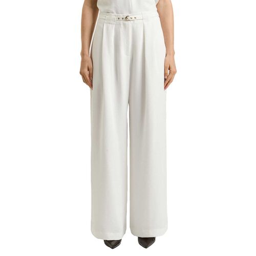 Veronika Maine Textured Twill Pleat Tuck Pant